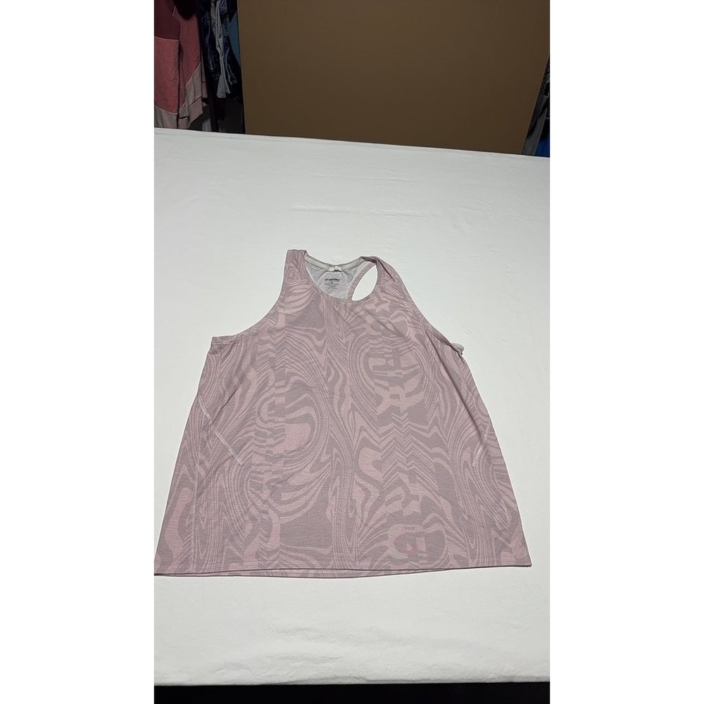 Brooks Womens Running Tank Top Light Pink Abstract Racerback Size Large